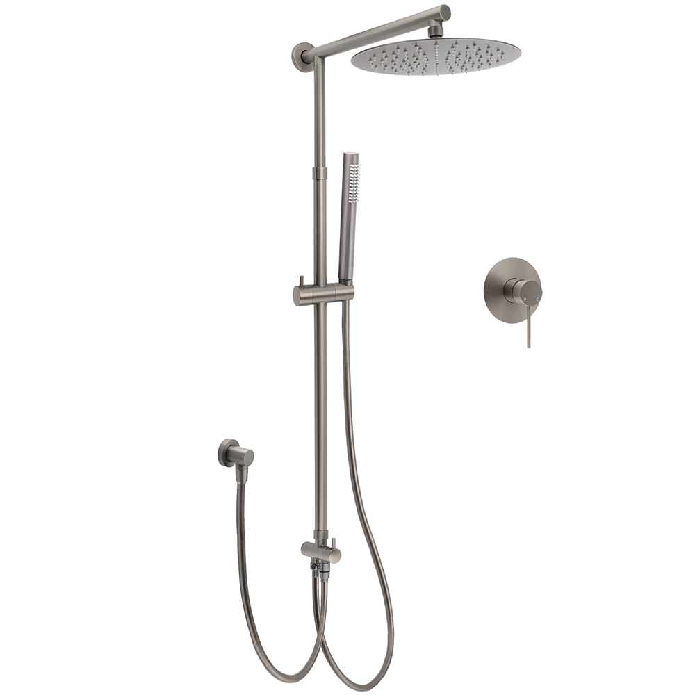 WELS Gun Metal Double Round Shower 10