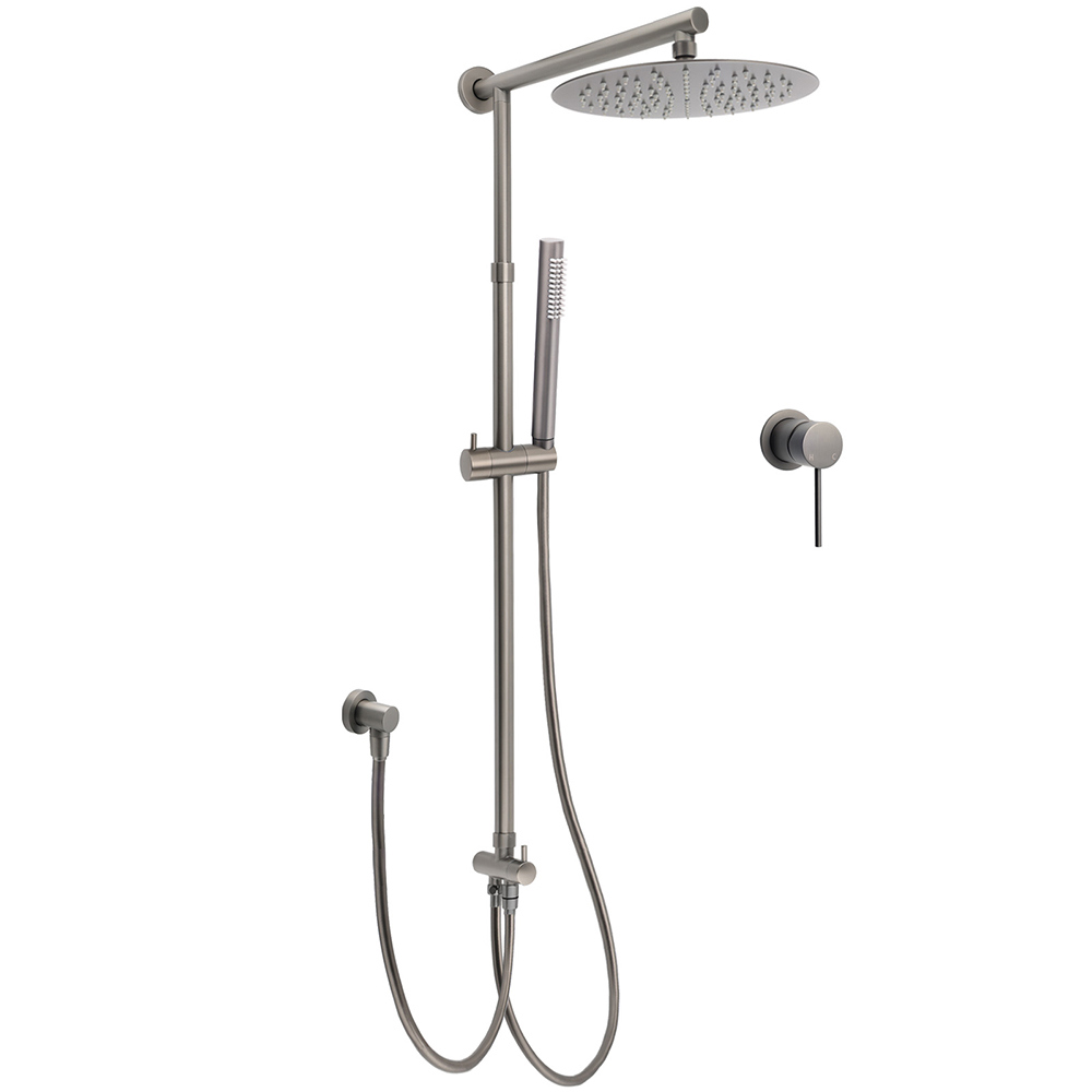 WELS Gun Metal 2in1 Round Shower Set 10