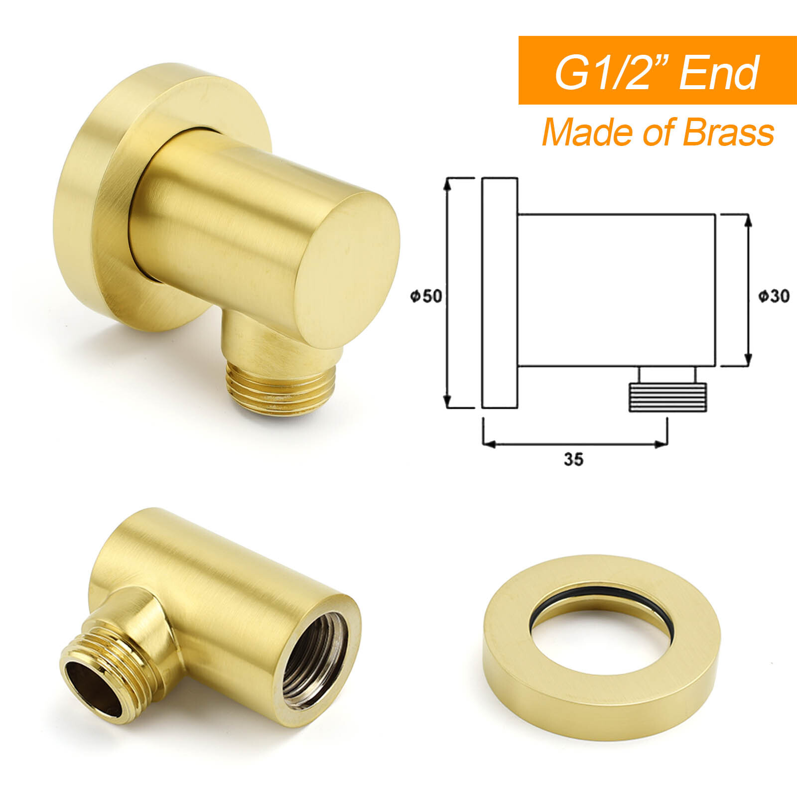 Brushed Gold Dual Round Shower 12