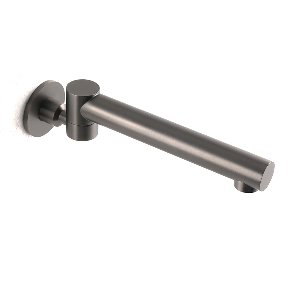 Gun Metal Round Wall Mounted 180 Swivel Bathtub Faucet Water Outlet Vanity Spout - Image 2