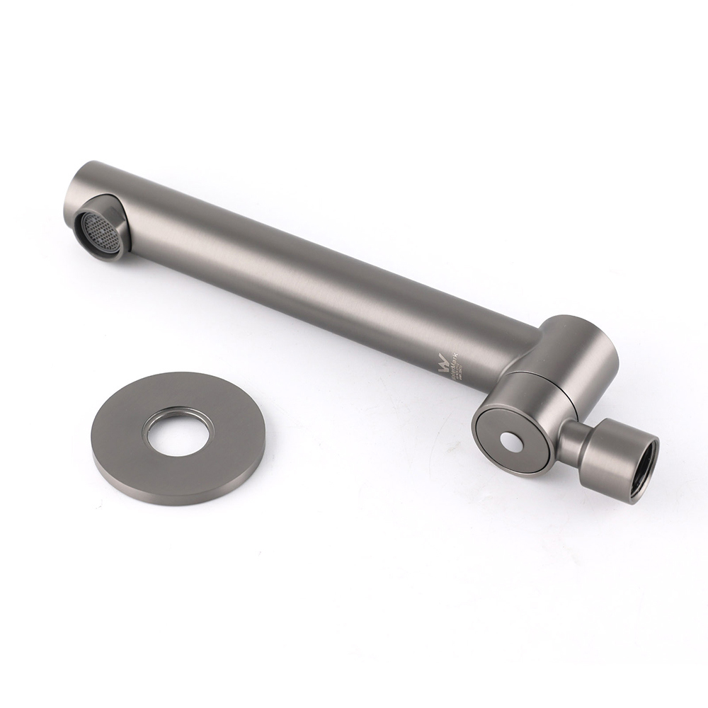 Gun Metal Round Wall Mounted 180 Swivel Bathtub Faucet Water Outlet Vanity Spout - Image 5