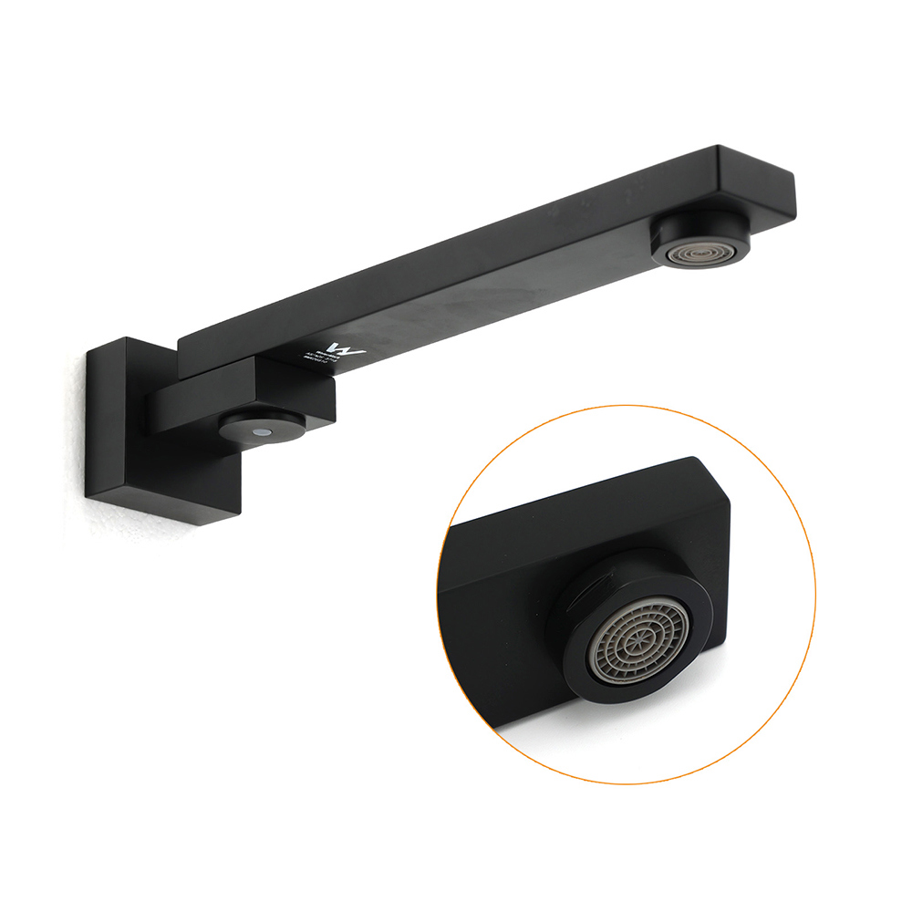 Matte Black Square Bathtub Faucet 180° Swivel Water Spout Outlet Basin Watermark - Image 3