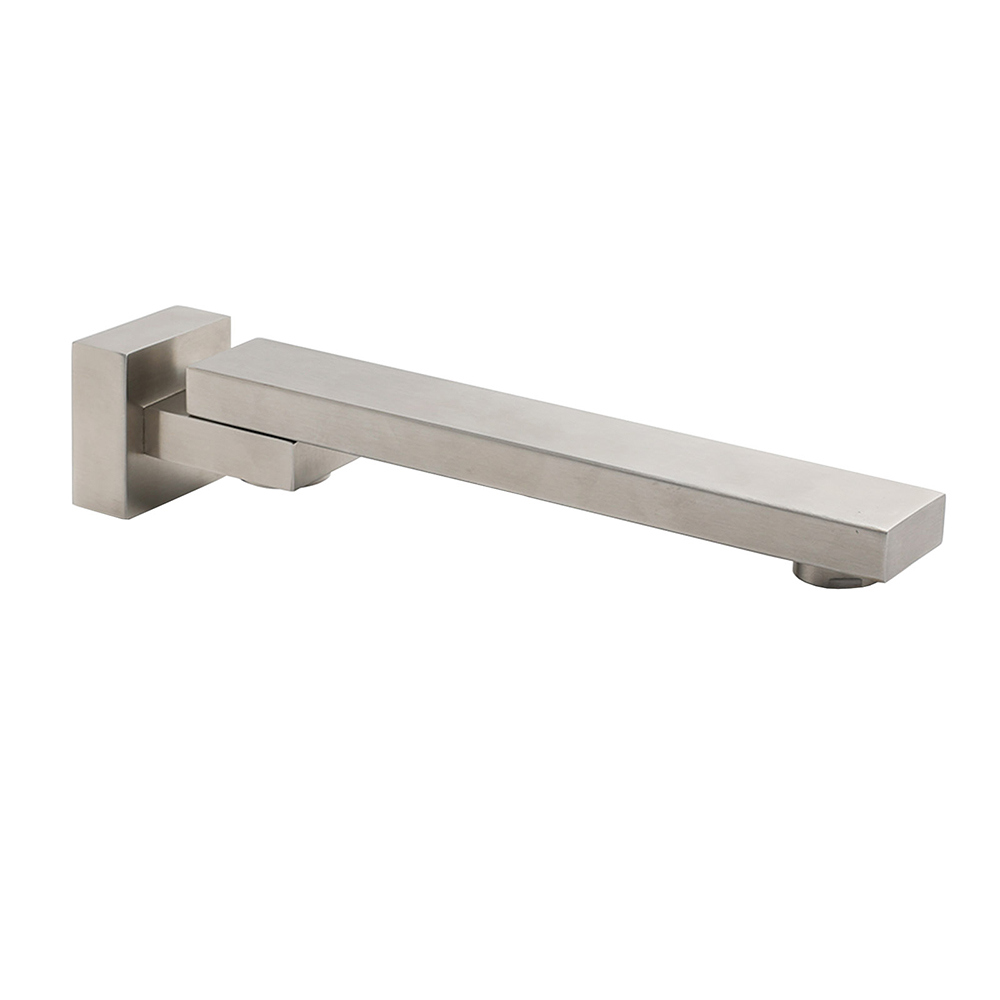 Brushed Nickel Square Stainless Steel Swivel Spout Bathtub Bubble Faucet Outlet - Image 1
