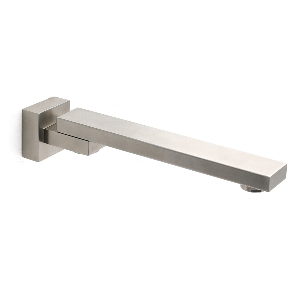 Brushed Nickel Square Stainless Steel Swivel Spout Bathtub Bubble Faucet Outlet - Image 2