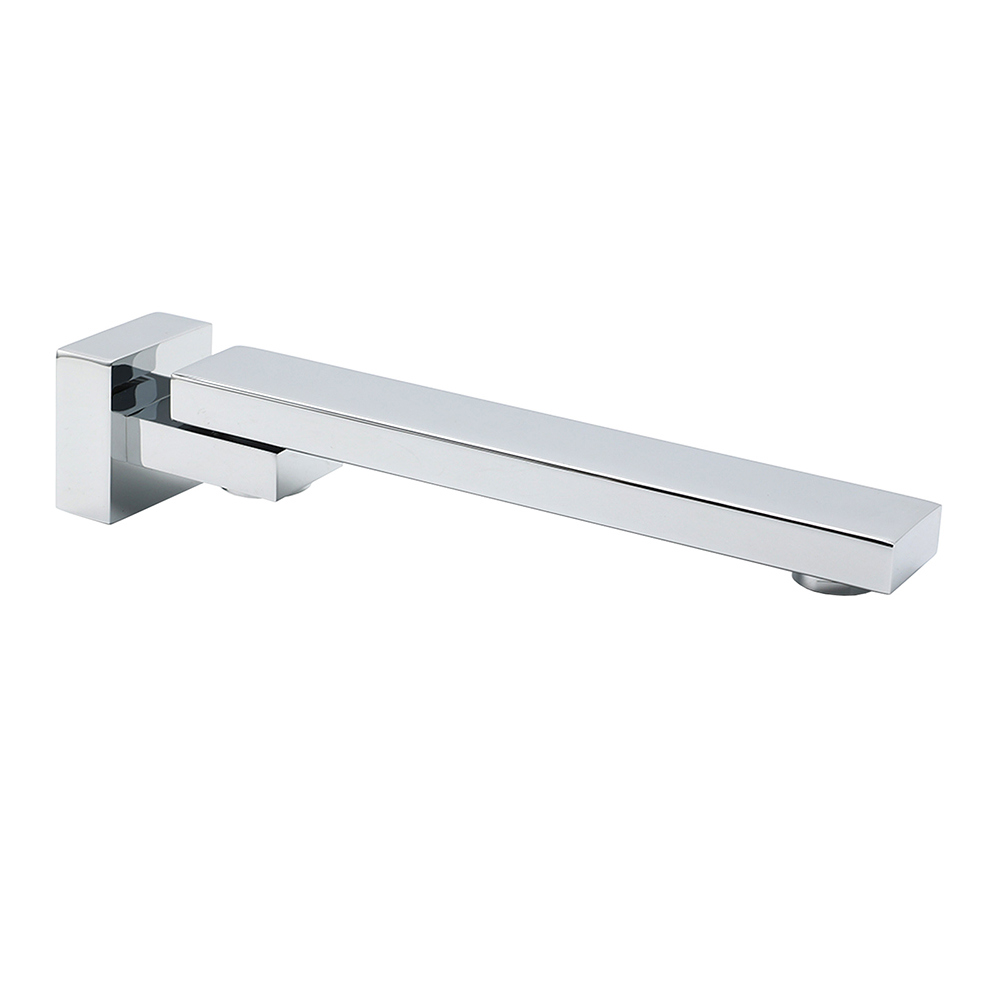 Chrome Square Stainless Steel Shower Bathtub Water Spout Faucet Outlet Tap 180° Swivel Set - Image 1