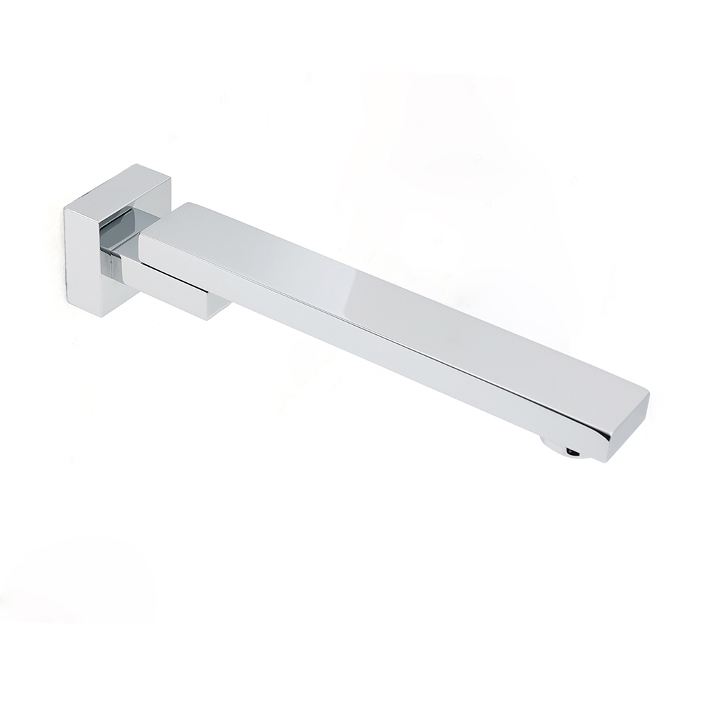 Chrome Square Stainless Steel Shower Bathtub Water Spout Faucet Outlet Tap 180° Swivel Set - Image 2