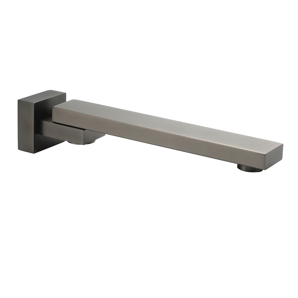 Gun Metal Square Stainless Steel 180 Swivel Bathtub Faucet Water Outlet Spout - Image 1
