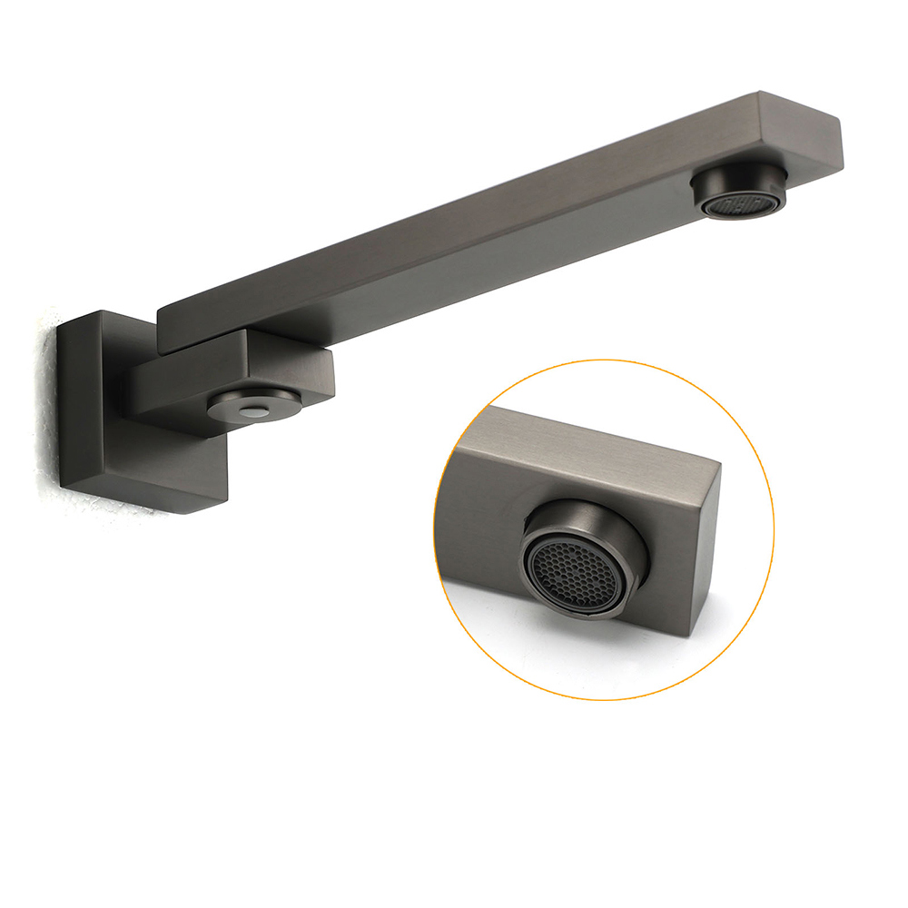 Gun Metal Square Stainless Steel 180 Swivel Bathtub Faucet Water Outlet Spout - Image 3