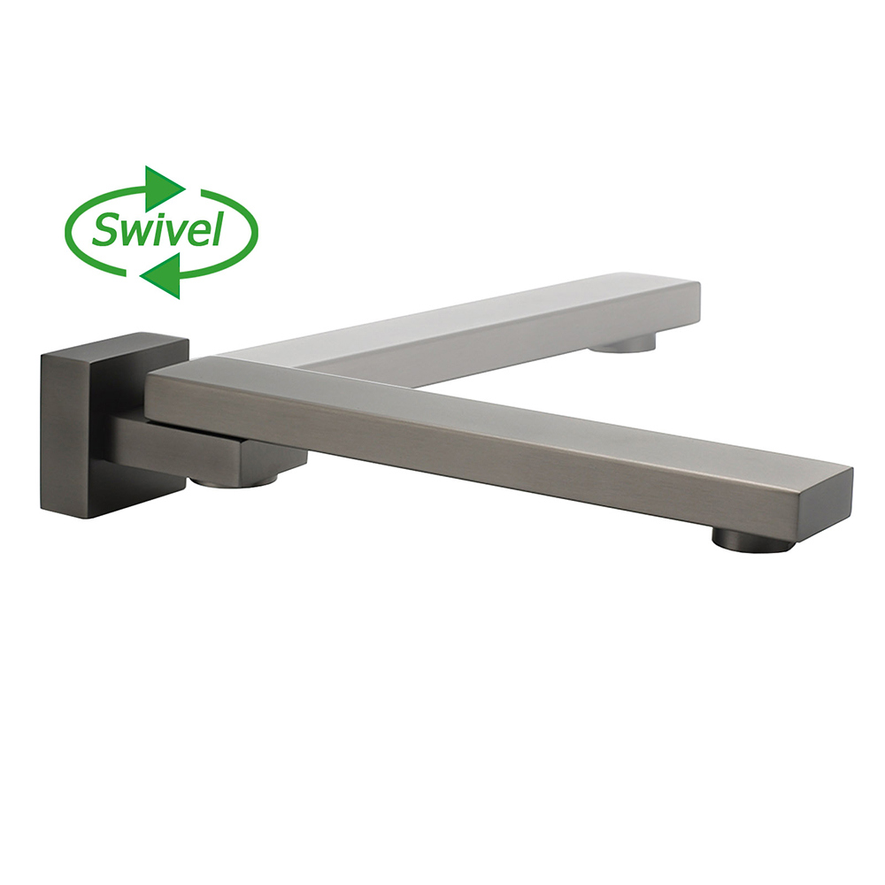 Gun Metal Square Stainless Steel 180 Swivel Bathtub Faucet Water Outlet Spout - Image 4
