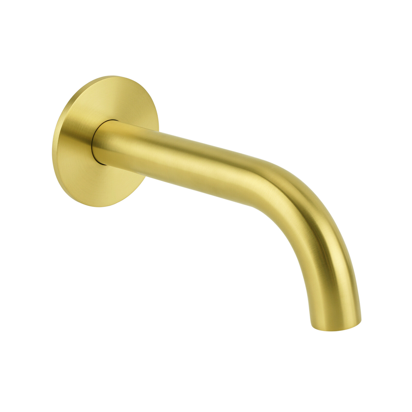 Brushed Gold 150mm Round Curve Faucet Outlet Bathroom Tub Water Filler Spout Set - Image 1
