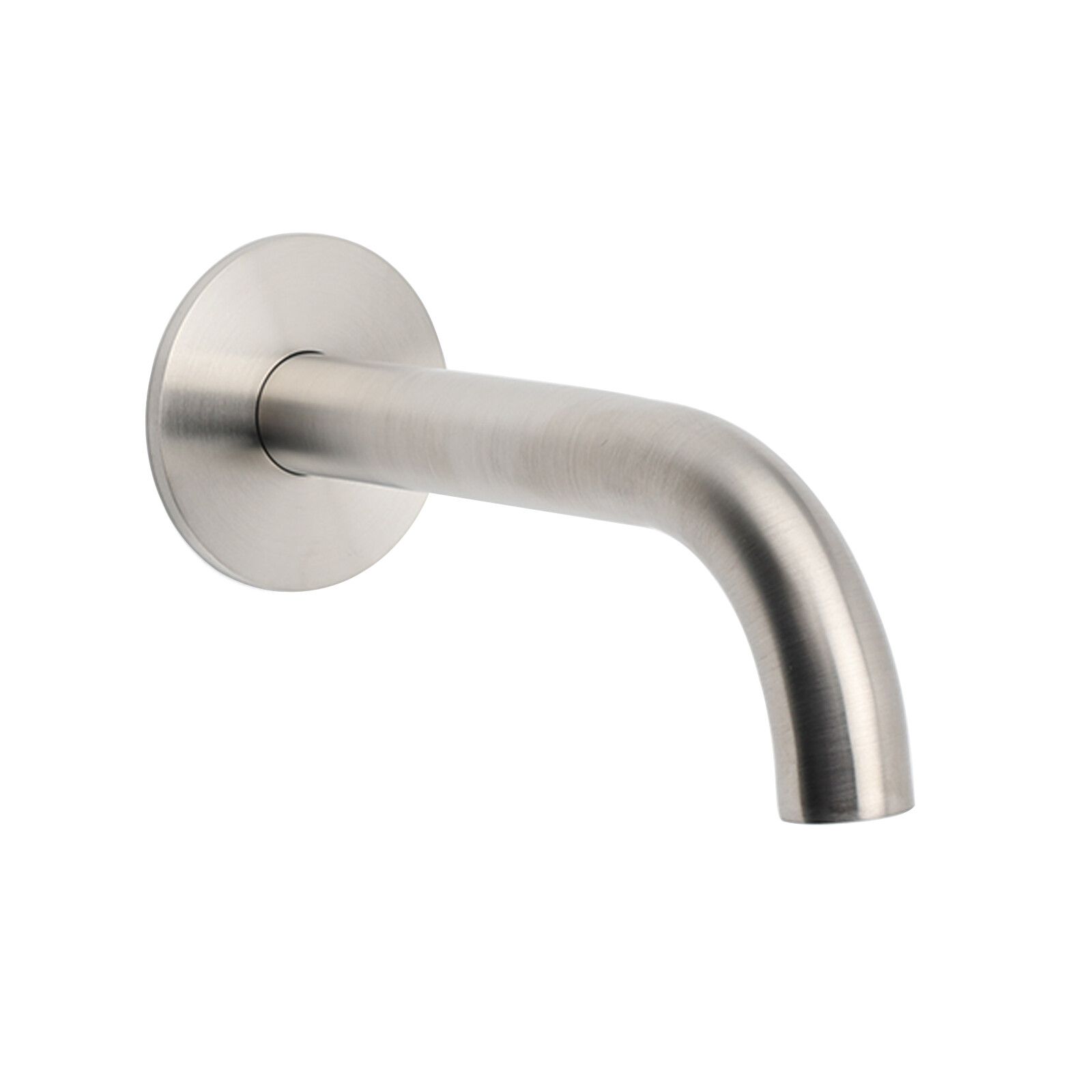 Brushed Nickel 150mm Round Curve Faucet Water Outlet Swivel Bathtub Filler Spout - Image 1
