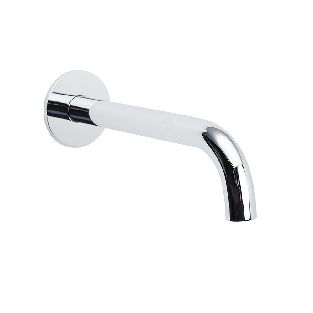 Polisehd Chrome Round 200mm Length Faucet Outlet Bath Tub Water Filler Spout Kit - Image 1