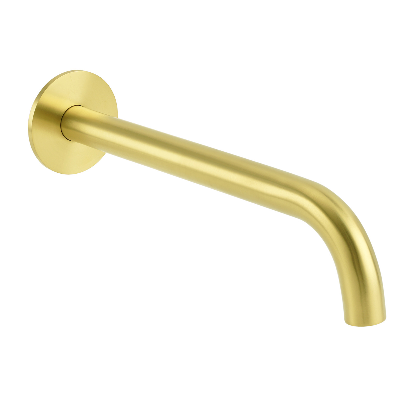 Brushed Gold Round 250mm Spout For Bathroom Tub Wall Mounted Water Filler Outlet - Image 1