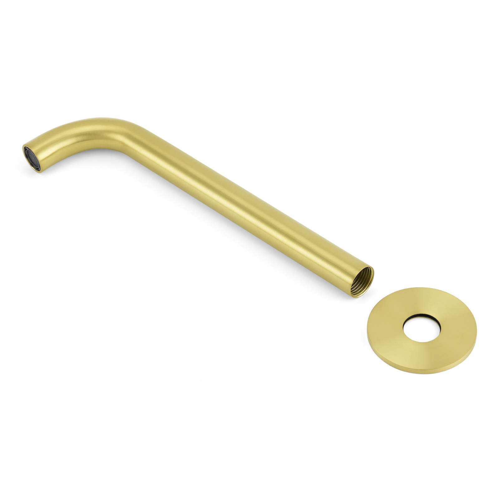 Brushed Gold Round 250mm Spout For Bathroom Tub Wall Mounted Water Filler Outlet - Image 5