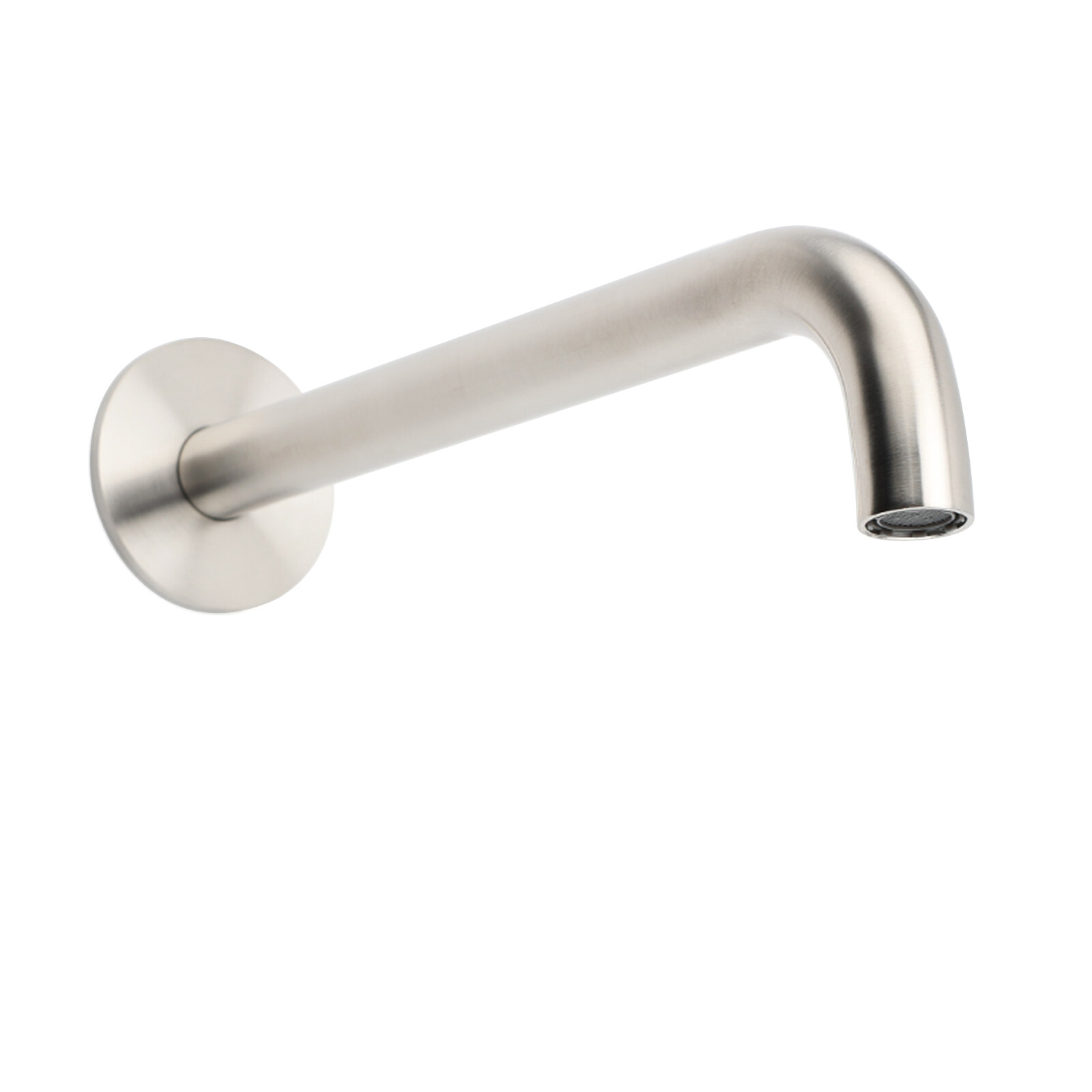 Brushed Nickel Round 250mm Long Spout Bath Tub Wall Mounted Water Filler Outlet - Image 4