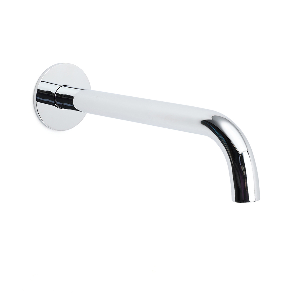 Polisehd Chrome Round 250mm Long Water Filler Spout Bath Tub Wall Mounted Outlet - Image 1