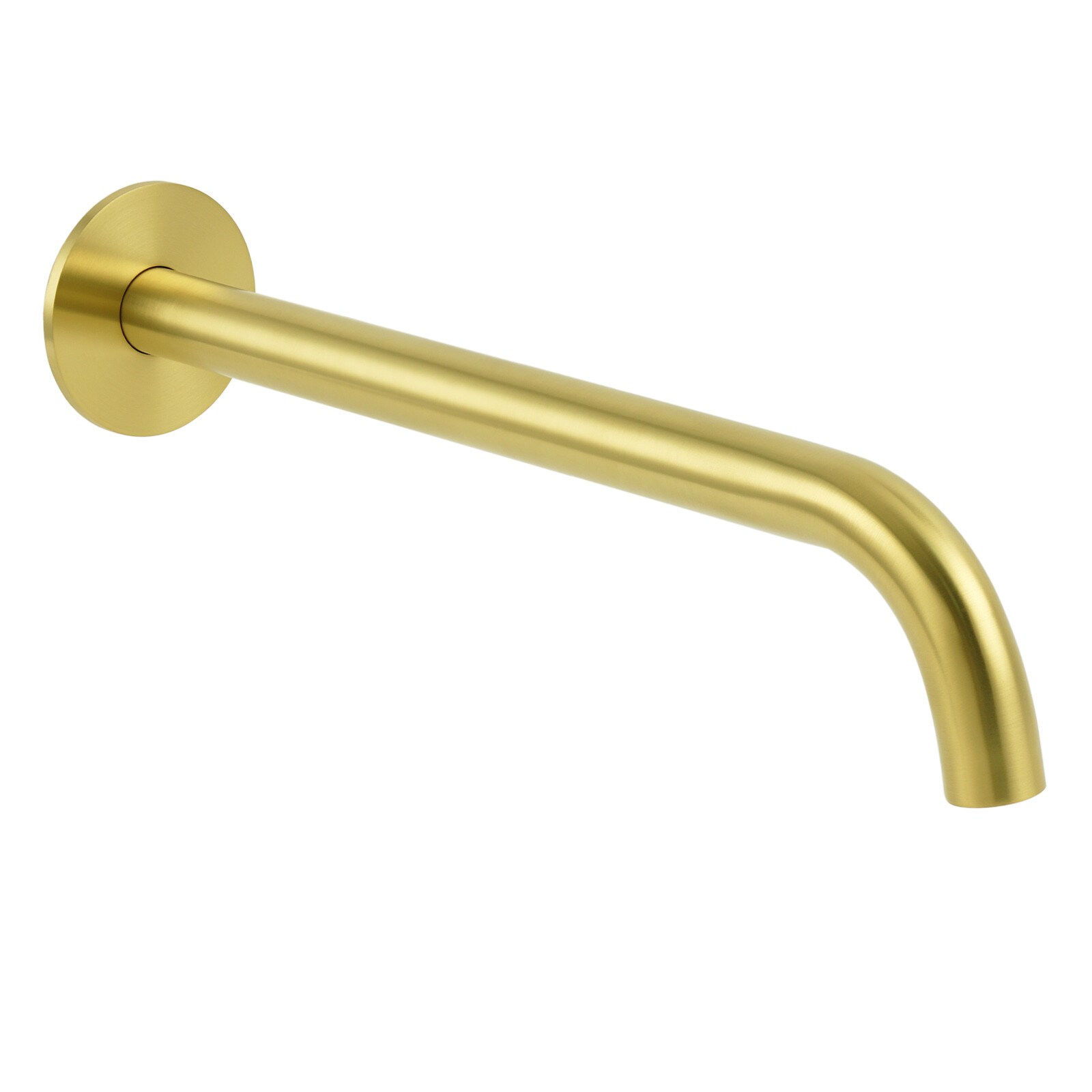 Bathroom 300mm Long Wall Mounted Extention Bath Tub Filler Spout Brushed Gold - Image 1