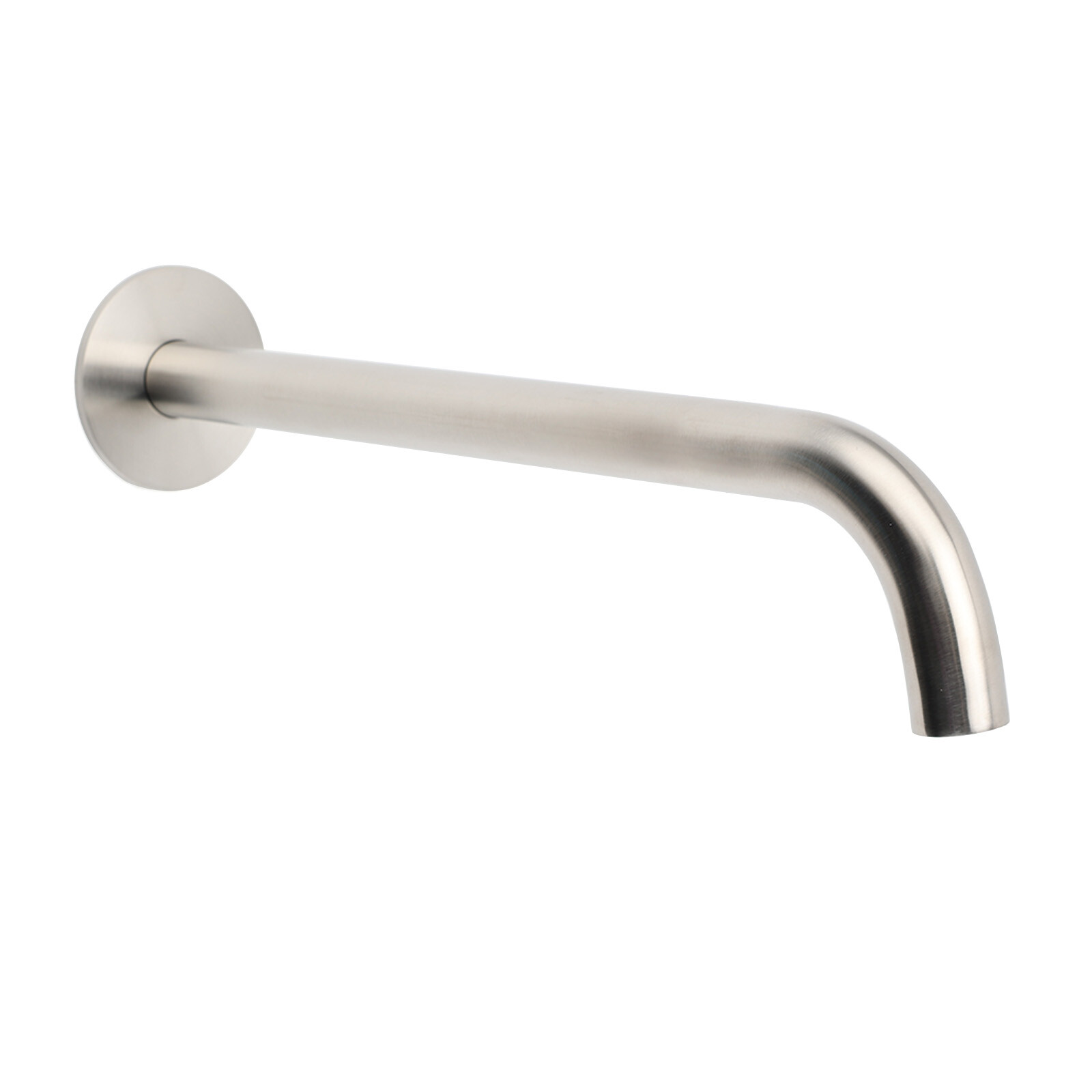 Brushed Nickel 300mm Extra Long Wall Mounted Extention Bathtub Filler Spout Set - Image 1