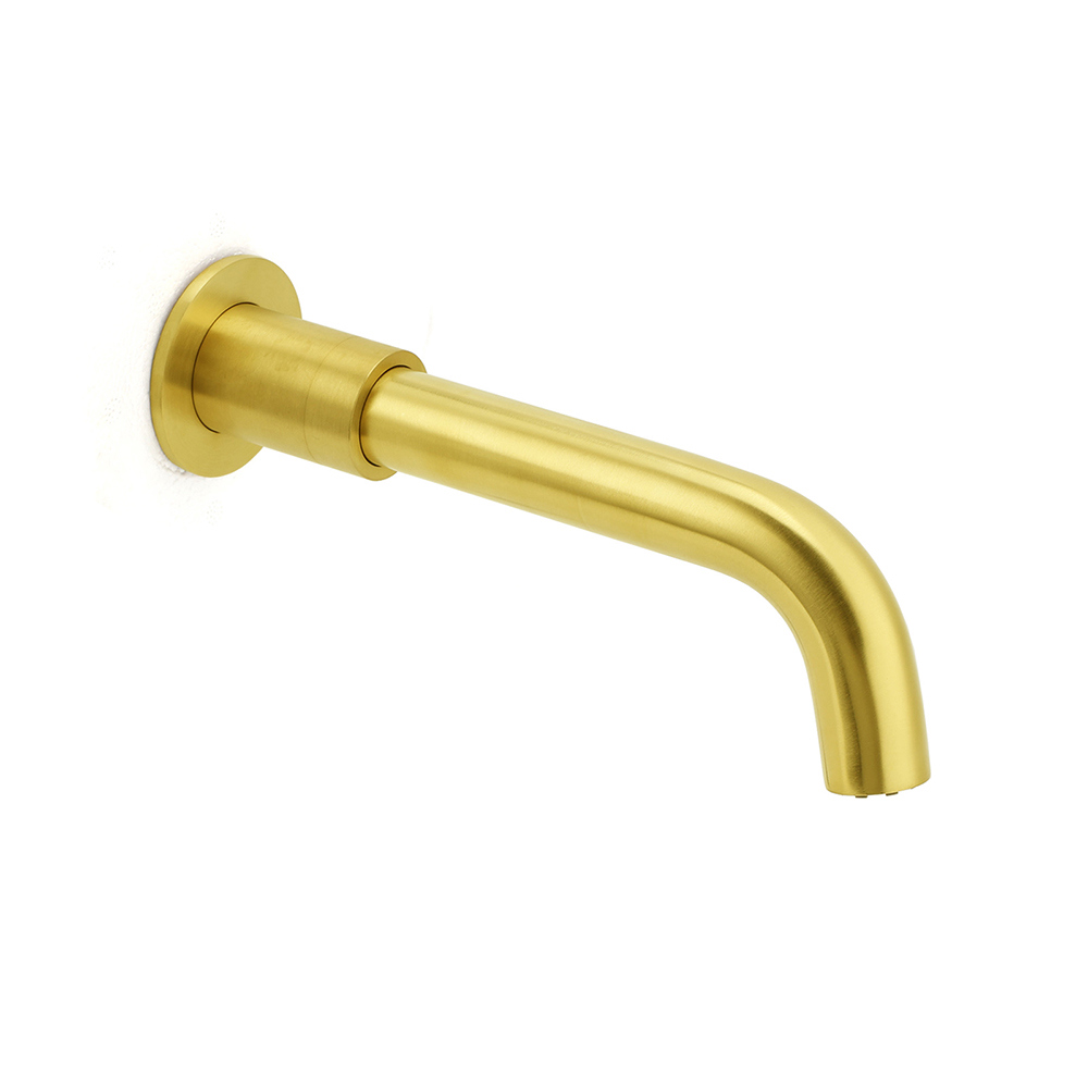 Brushed Gold Round Swivel Bathtub Spout Basin Faucet Bubble Water Outlet Curve - Image 1