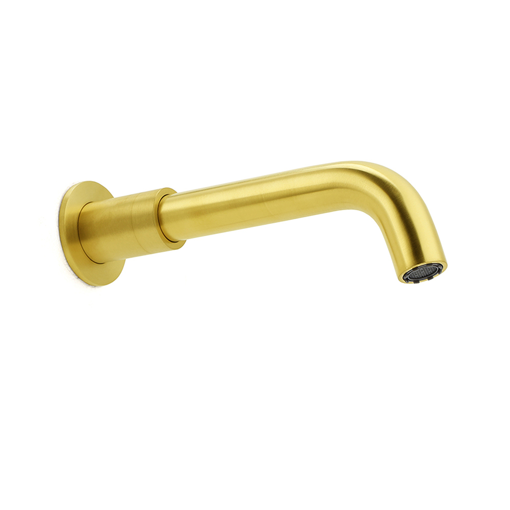 Brushed Gold Round Swivel Bathtub Spout Basin Faucet Bubble Water Outlet Curve - Image 2