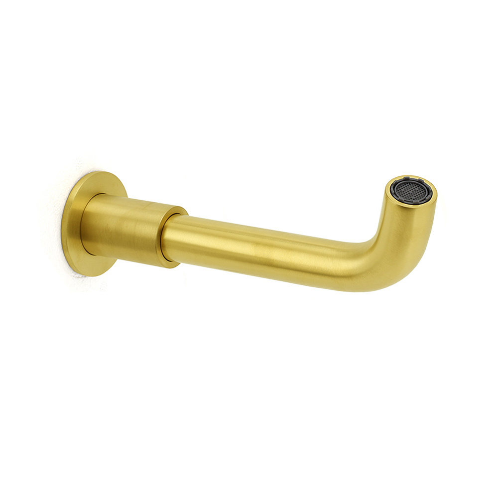 Brushed Gold Round Swivel Bathtub Spout Basin Faucet Bubble Water Outlet Curve - Image 3