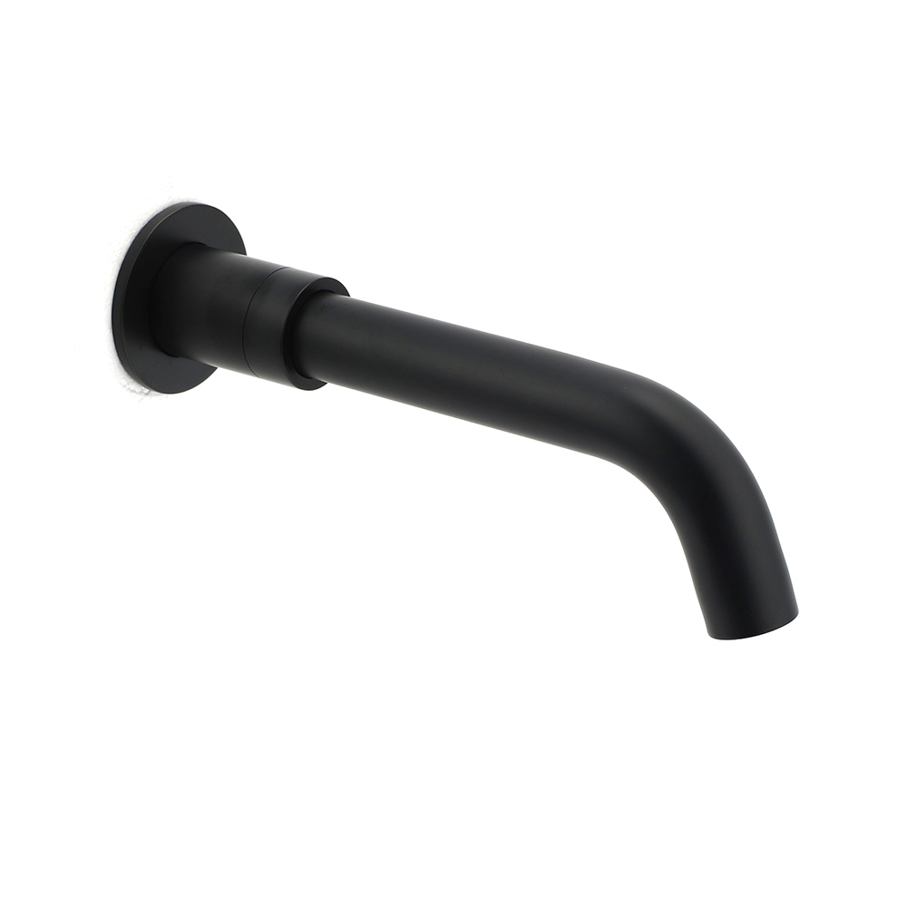 Matt Black Round Wall Mount Basin Faucet Bubble Water Outlet Bath Tub Spout Set - Image 1