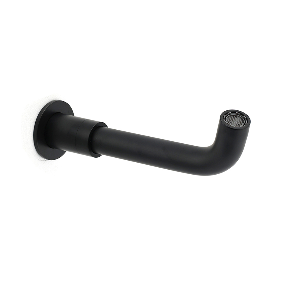 Matt Black Round Wall Mount Basin Faucet Bubble Water Outlet Bath Tub Spout Set - Image 3