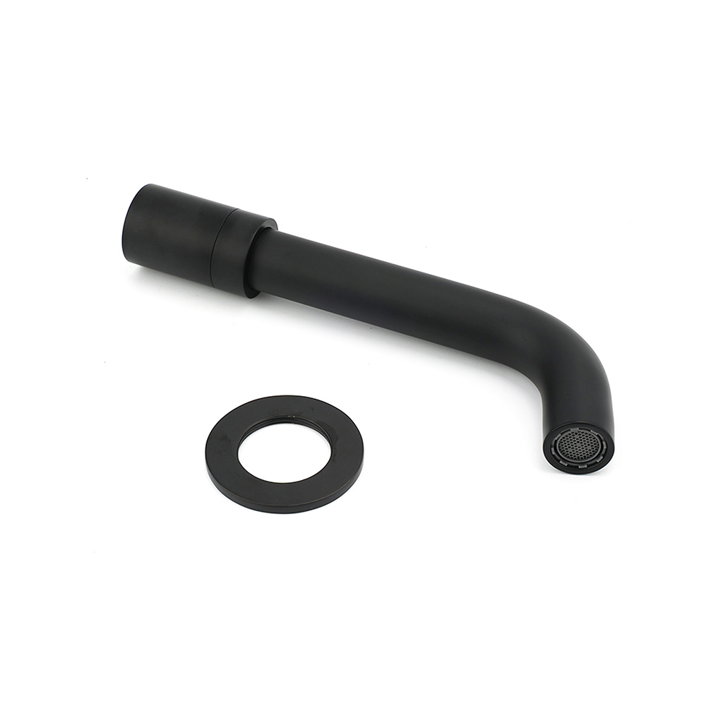 Matt Black Round Wall Mount Basin Faucet Bubble Water Outlet Bath Tub Spout Set - Image 5