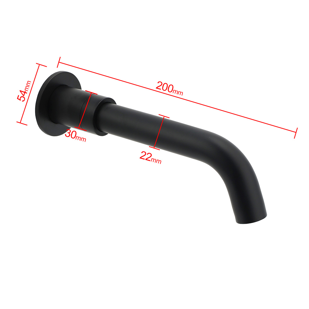 Matt Black Round Wall Mount Basin Faucet Bubble Water Outlet Bath Tub Spout Set - Image 6