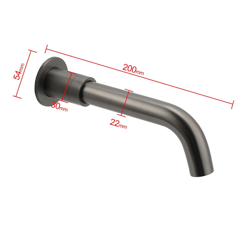 Gun Metal Grey Round Bathtub Spout Basin Curve Faucet Bubble Water Outlet 304SUS - Image 6