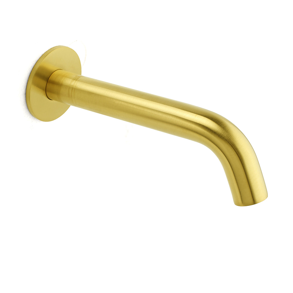 Brushed Gold Round Curve Bathtub Spout Stainless Steel Faucet Water Outlet Tap - Image 1