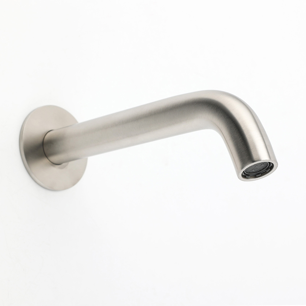 Brushed Nickel Round Curve Basin Bubble Faucet Water Outlet Bath Tub Wall Spout - Image 4