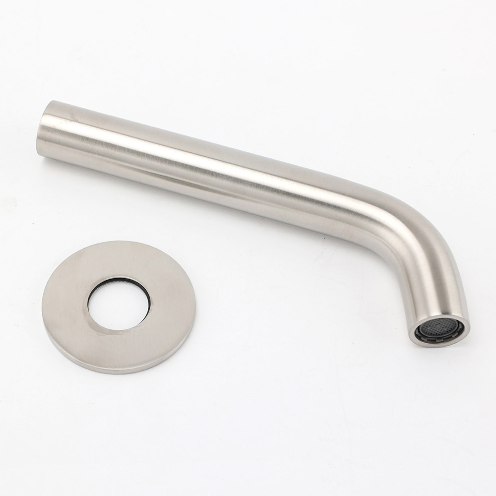 Brushed Nickel Round Curve Basin Bubble Faucet Water Outlet Bath Tub Wall Spout - Image 6