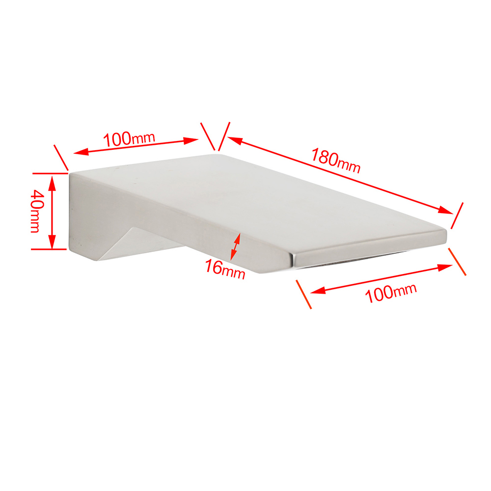 Brushed Nickel Square Cubic Shower Bathtub Waterfall Outlet Wall Mounted Spout - Image 2