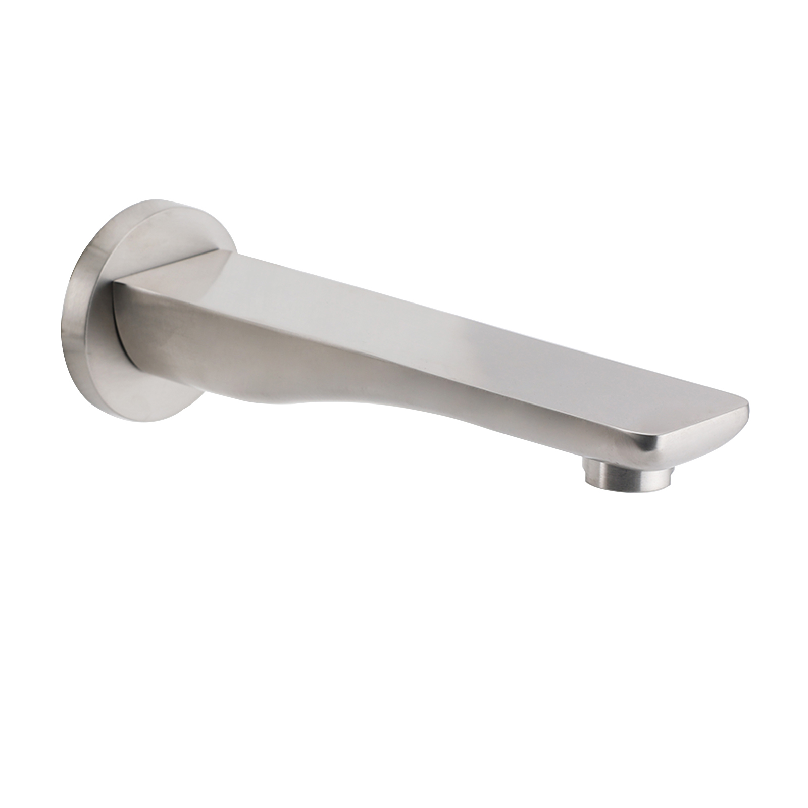 Brushed Nickel Round Bathtub Bubble Outlet Wall Mounted Spout Stainless Steel - Image 1