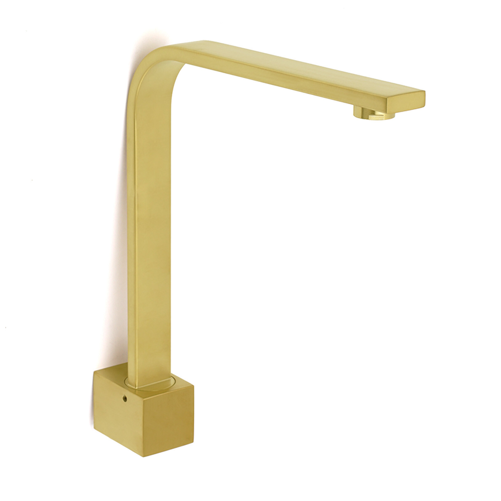 Brushed Gold Square Bathroom Spout Gooseneck Arm Bathtub Filler Tap Water Outlet - Image 1
