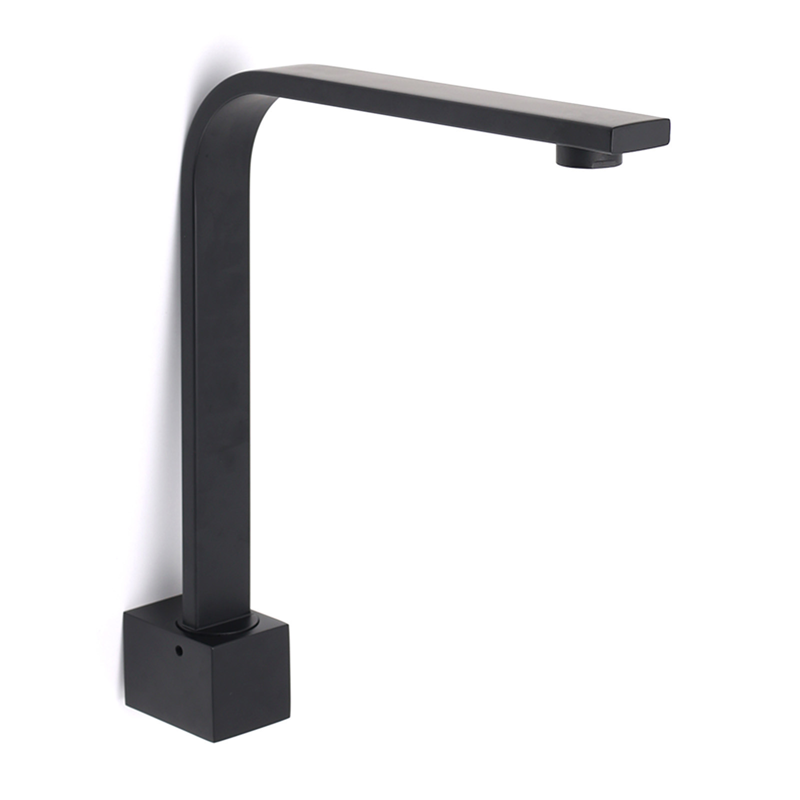 Black Gooseneck Arm High Rise Wall Mounted Bathtub Square Spout Water Outlet - Image 1