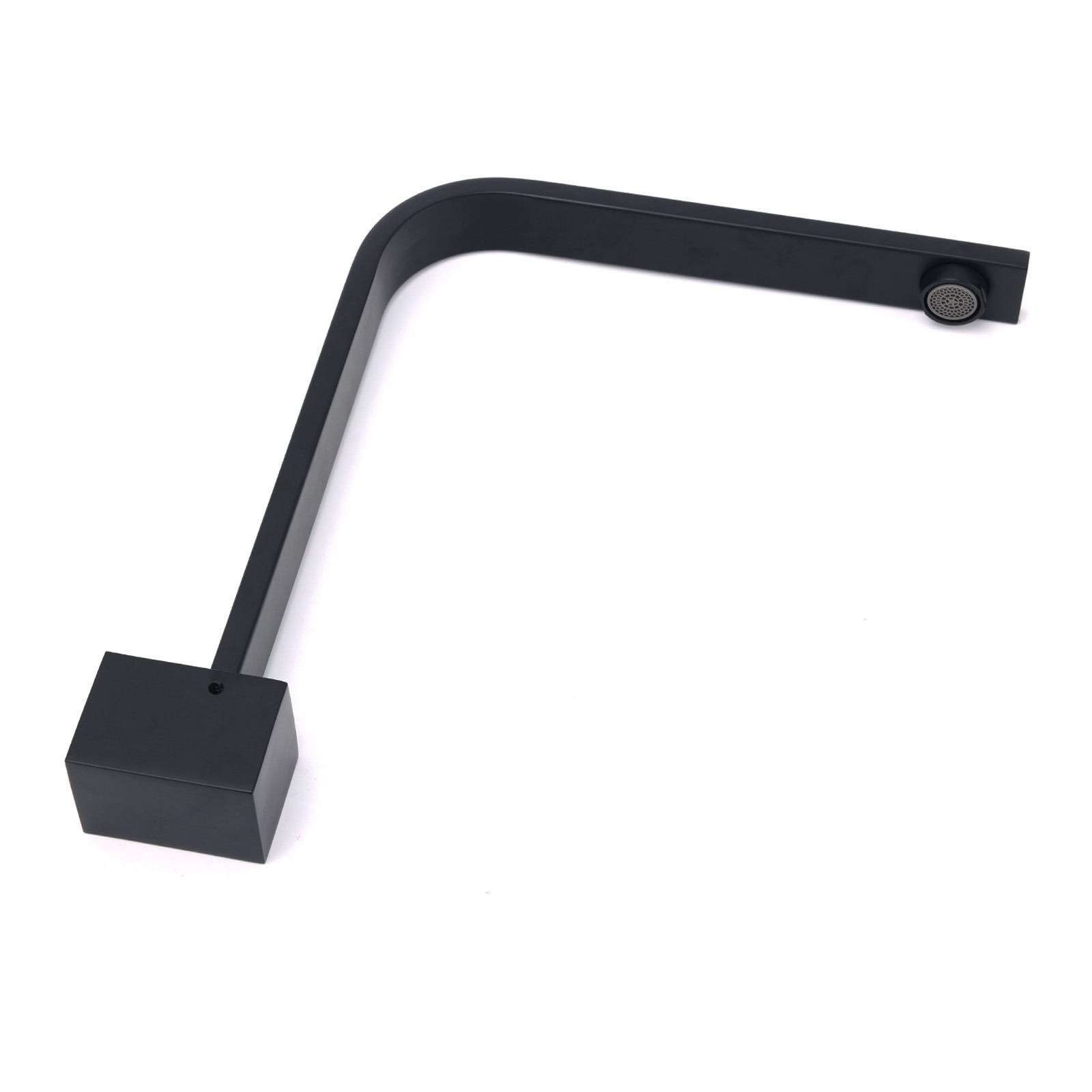 Black Gooseneck Arm High Rise Wall Mounted Bathtub Square Spout Water Outlet - Image 4