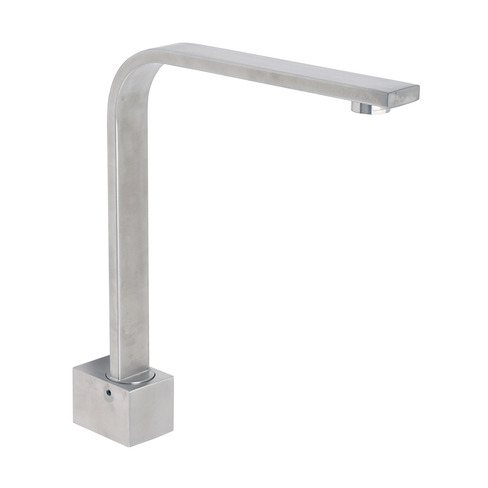 Brushed Nickel Square Spout Gooseneck Arm High Rise Bathtub Filler Water Outlet - Image 1