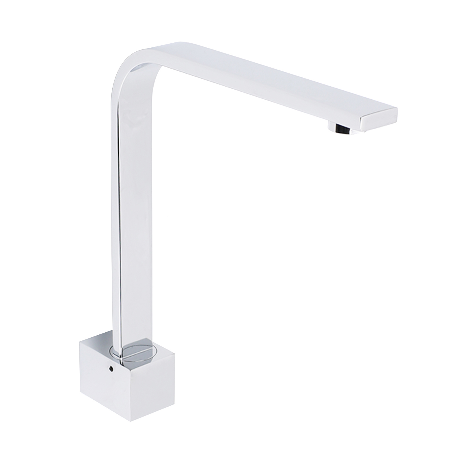 Square Chrome Gooseneck Arm Wall Mounted Swivel Bathtub Spout Faucet Outlet Set - Image 1