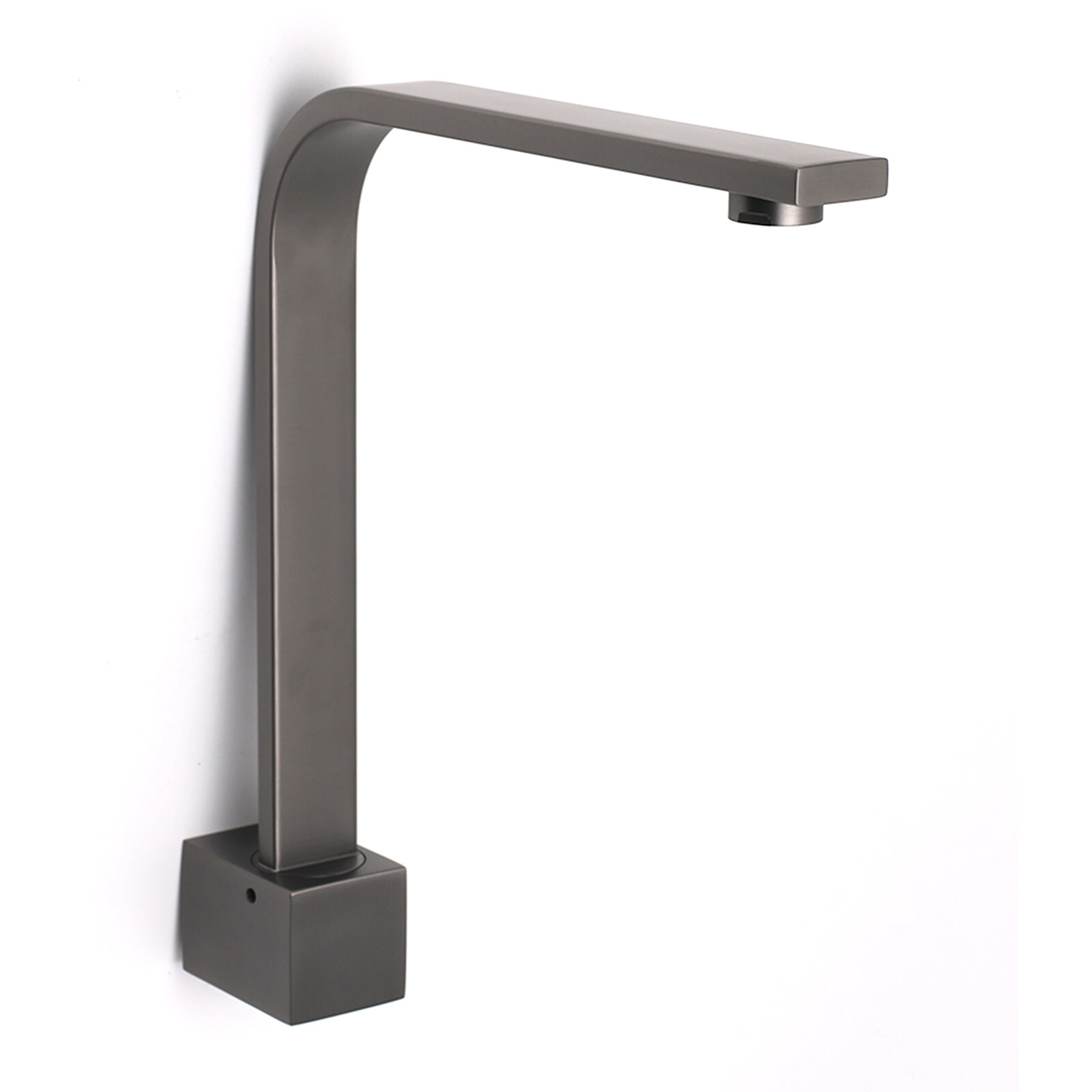 Gun Metal Square Bathroom Swivel Spout Gooseneck Arm Bathtub Filler Tap Outlet - Image 1