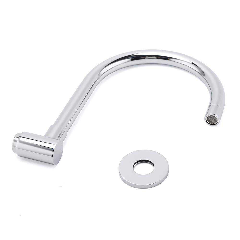 Chrome Round Gooseneck Arm Faucet Water Outlet Wall Mounted Swivel Bathtub Spout - Image 5