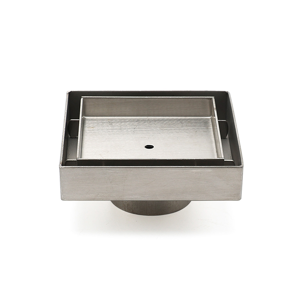 Stainless Steel 100mm Square Tile Insert Shower Grate Floor Drain 50mm Outlet - Image 1