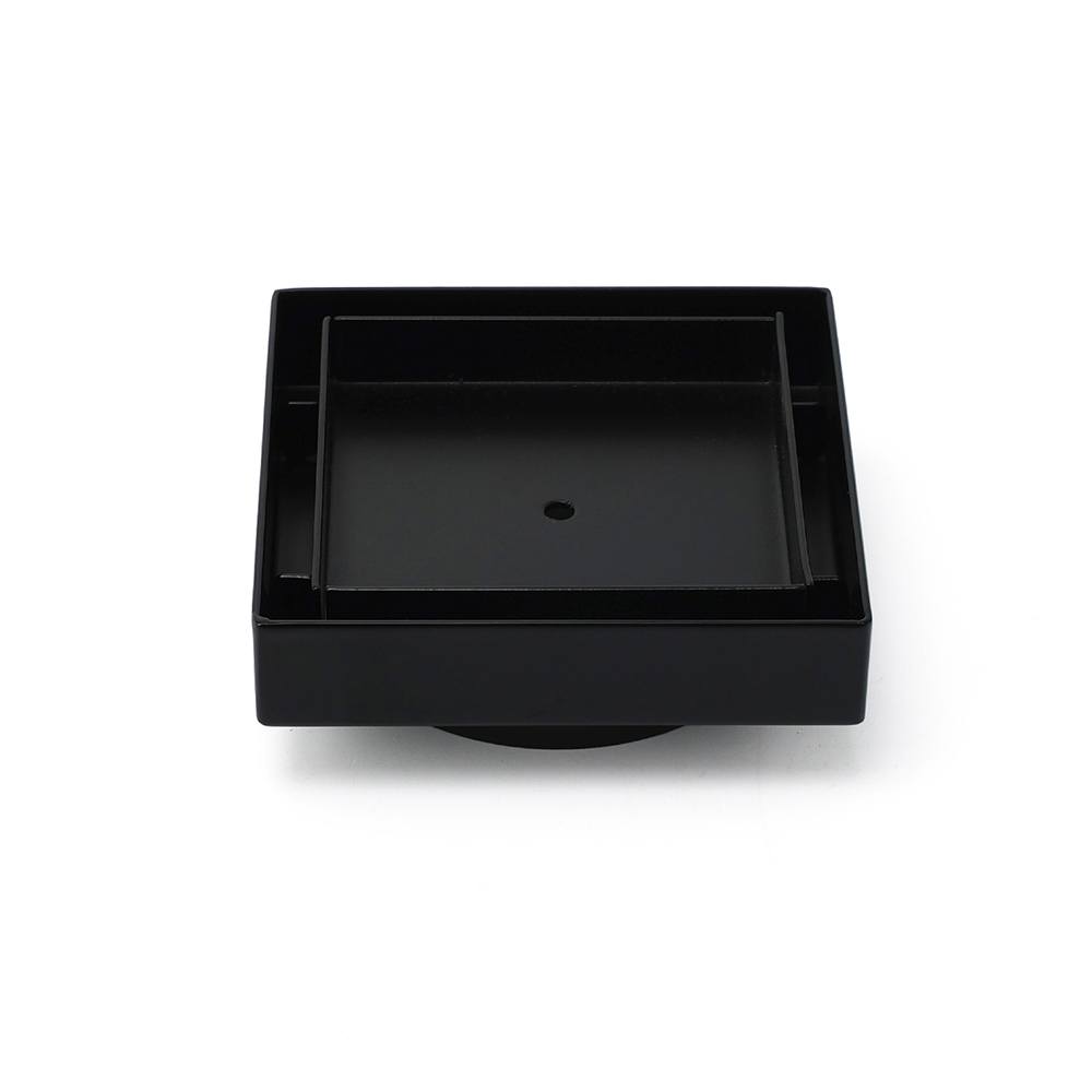 Matt Black Square 100x100mm Tile Insert Floor Drain Shower Grate 80mm Outlet Waste - Image 1