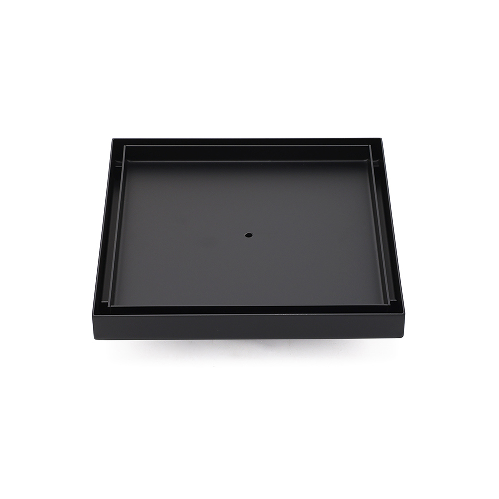 Matt Black Bathroom Big 200mm Tile Insert Floor Drain Shower Grate 50mm Outlet - Image 1