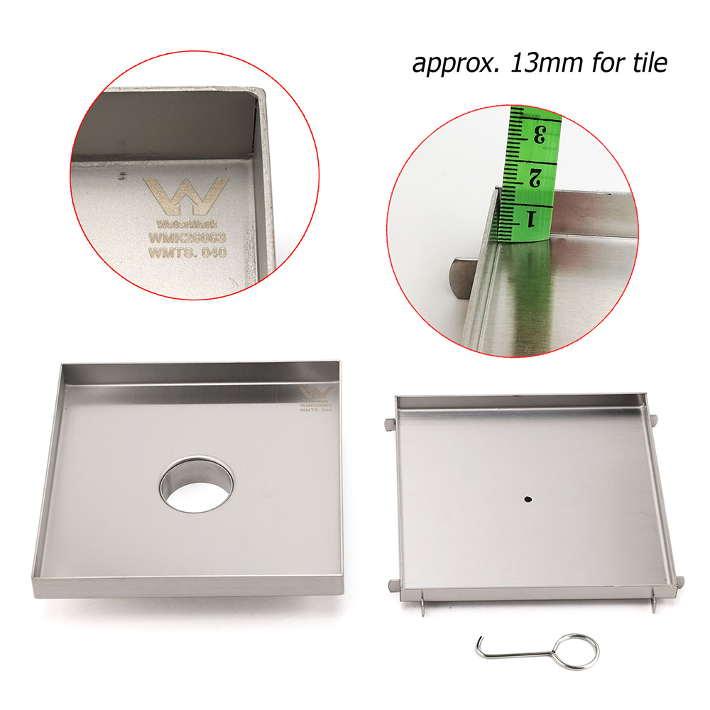 Bathroom 200x200mm Big Square Tile Insert Floor Drain Shower Grate 50mm Waste - Image 3