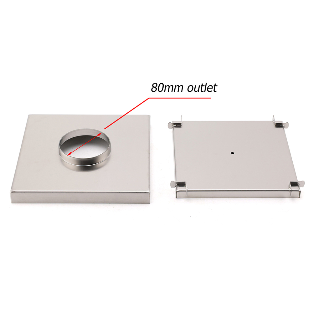 Bathroom Large Square 200x200mm Tile Insert Floor Drain Shower Grate 80mm Waste - Image 4
