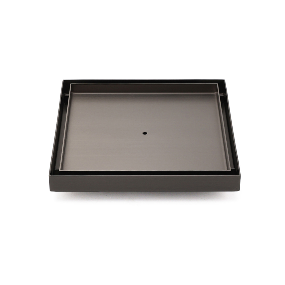 Gun Metal Large Square 200x200mm Tile Insert Floor Drain Shower Grate 80mm Waste - Image 1