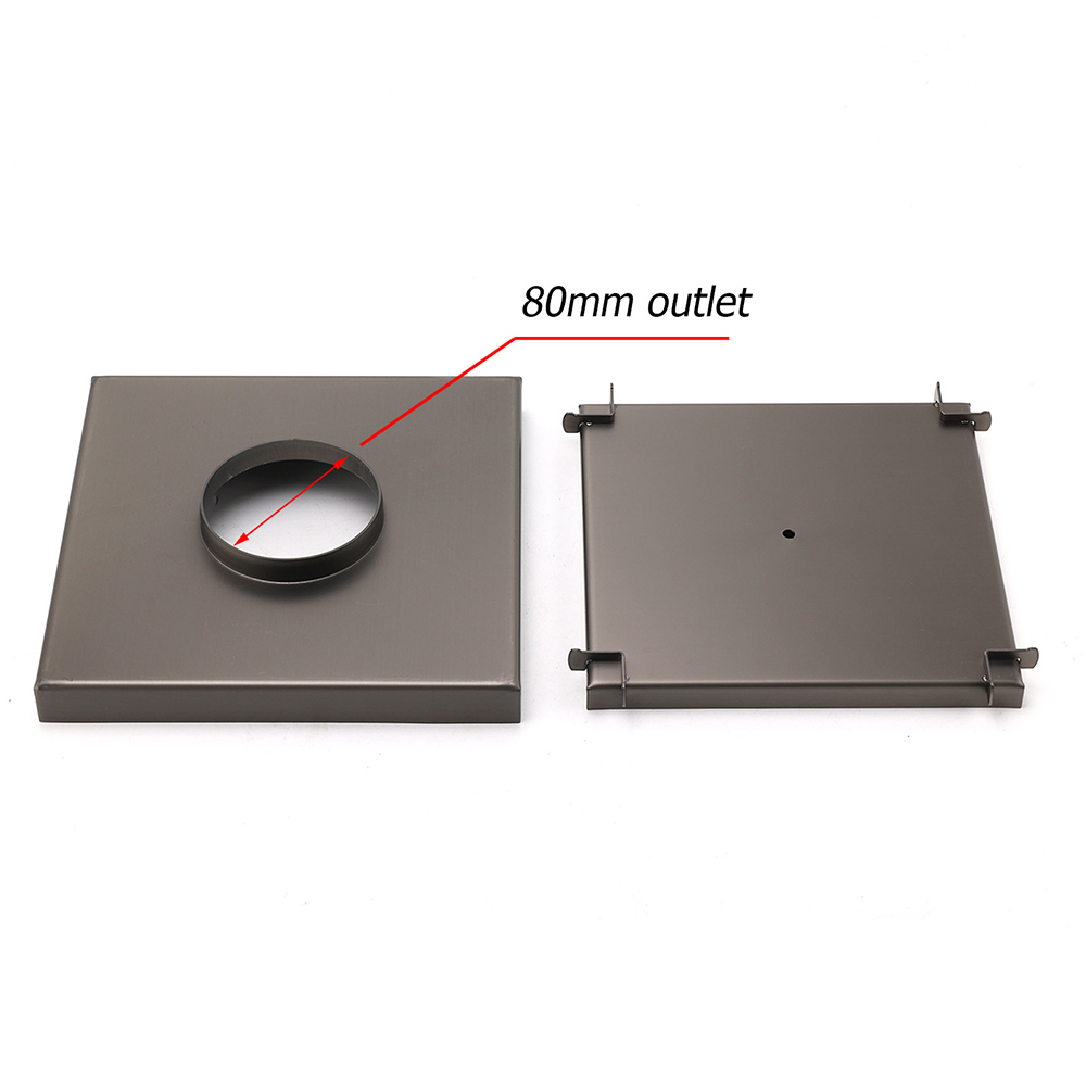 Gun Metal Large Square 200x200mm Tile Insert Floor Drain Shower Grate 80mm Waste - Image 4