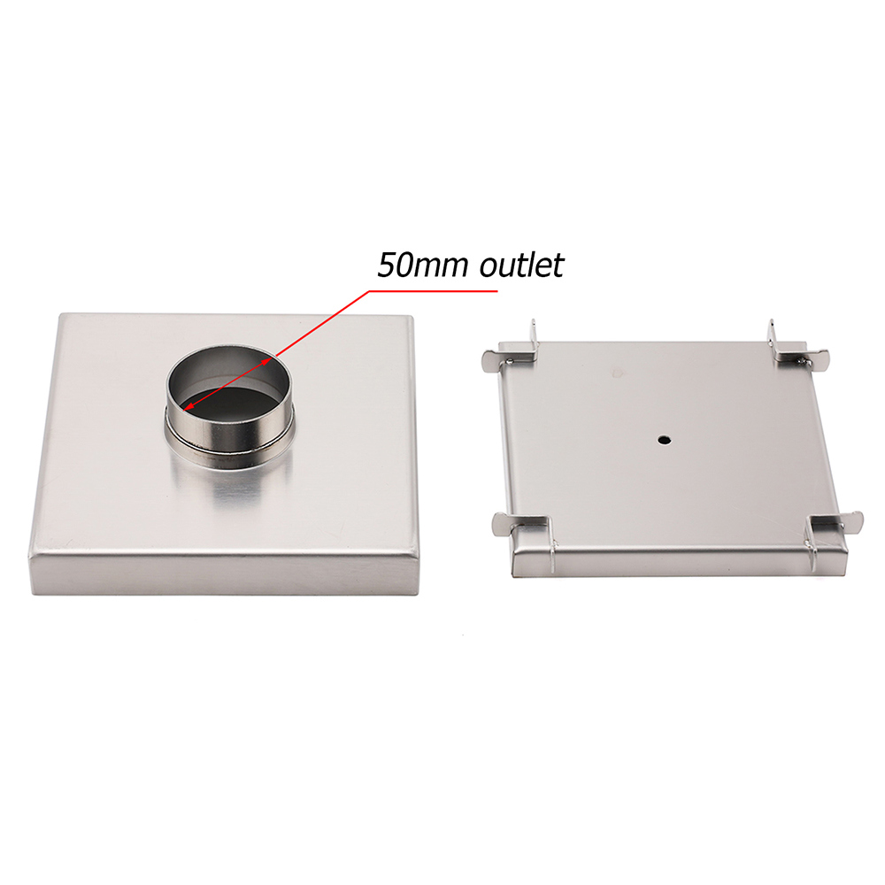150x150mm Square Tile Insert Floor Drain Stainless Steel Shower Grate 50mm Waste - Image 4